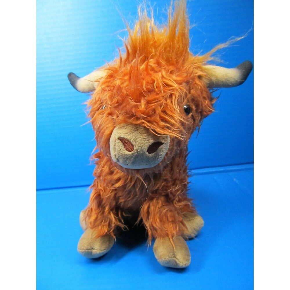 Highland Cow Stuffed Animals Cute Fluffy Plush Brown Cow 10.5" Tall Unbranded